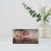 Massagetherapeut | Entspannender Wellness-Center Visitenkarte (Stehend Vorderseite)
