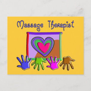 Massagetherapeut Funky Künstlerisch Design Geschen Postkarte