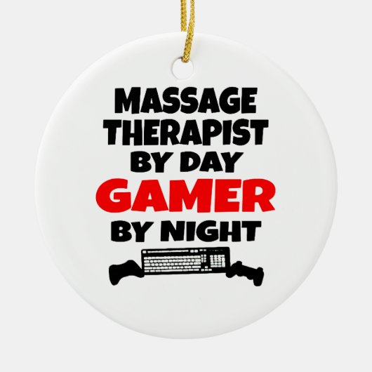 Massagetherapeut Gamer Keramik Ornament (Vorne)