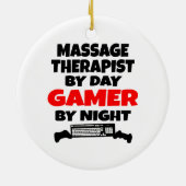 Massagetherapeut Gamer Keramik Ornament (Hinten)