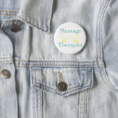 Massagetherapeut: Gelbe Handdrucke Button (Beispiel)
