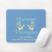 Massagetherapeut: Gelbe Handdrucke Mousepad (Mit Mouse)