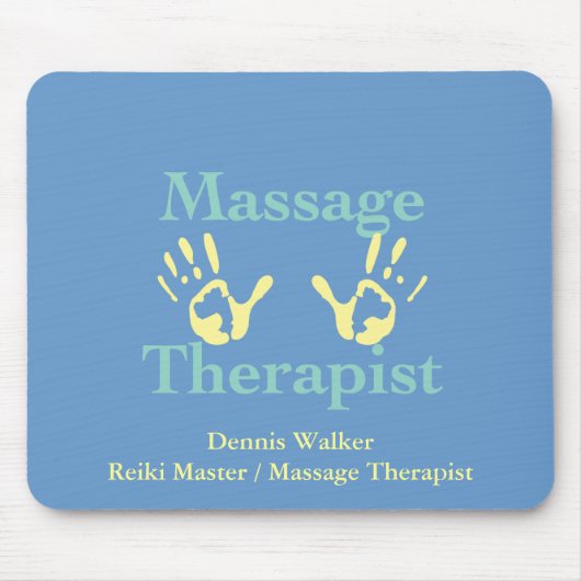 Massagetherapeut: Gelbe Handdrucke Mousepad (Vorne)