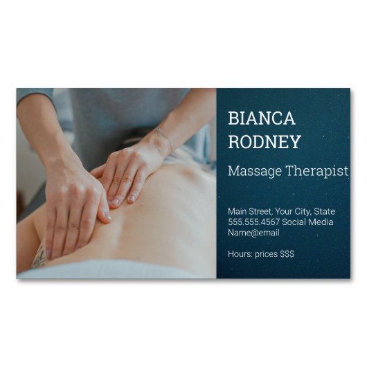 Massagetherapeut | Gesundheit und Wellness Magnetische Visitenkarte (Vorderseite)