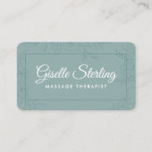 Massagetherapeut Grün Teal Floral Visitenkarte (Vorderseite)