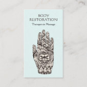 Massagetherapeut Henna Dragonfly Tattoo Hand 1 Visitenkarte (Vorderseite)