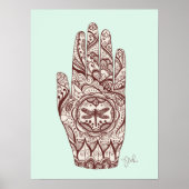 Massagetherapeut Henna Dragonfly Tattoo Hand 2 Poster (Vorne)