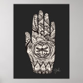 Massagetherapeut Henna Dragonfly Tattoo Hand 3 Poster (Vorne)