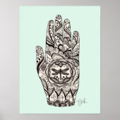 Massagetherapeut Henna Dragonfly Tattoo Hand 5 Poster (Vorne)