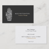 Massagetherapeut Henna Dragonfly Tattoo Hand 5a Visitenkarte (Vorne/Hinten)