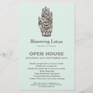 Massagetherapeut Henna Dragonfly Tattoo Hand Flyer