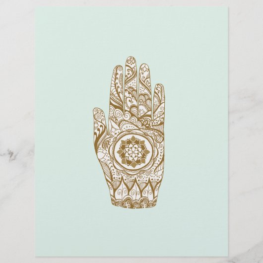 Massagetherapeut Henna Hand Lotus Flyer (Hinten)