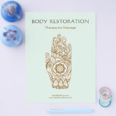Massagetherapeut Henna Hand Lotus Flyer (Einzeln)