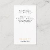 Massagetherapeut Henna Lotus Tattoo Hand Visitenkarte (Rückseite)