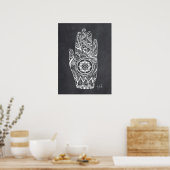Massagetherapeut Henna Tattoo Hand Lotus Poster (Küche)