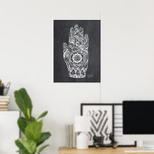 Massagetherapeut Henna Tattoo Hand Lotus Poster (Heimbüro)