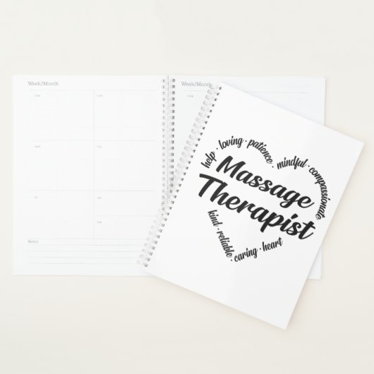 Massagetherapeut Herz Word Cloud Planer (Anzeige)