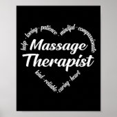 Massagetherapeut Herz Word Cloud Poster (Vorne)