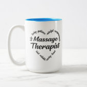 Massagetherapeut Herz Word Cloud Zweifarbige Tasse (Links)