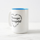 Massagetherapeut Herz Word Cloud Zweifarbige Tasse (Vorderseite Links)