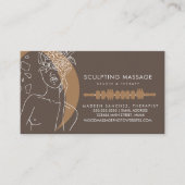 Massagetherapeut Holz Therapie Bildhauersalon Visitenkarte (Vorderseite)