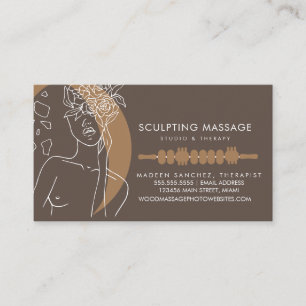 Massagetherapeut Holztherapie Modellieren Salon Visitenkarte