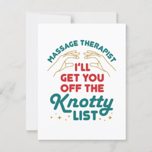 Massagetherapeut, ich hole Sie von der Knotty-List Postkarte