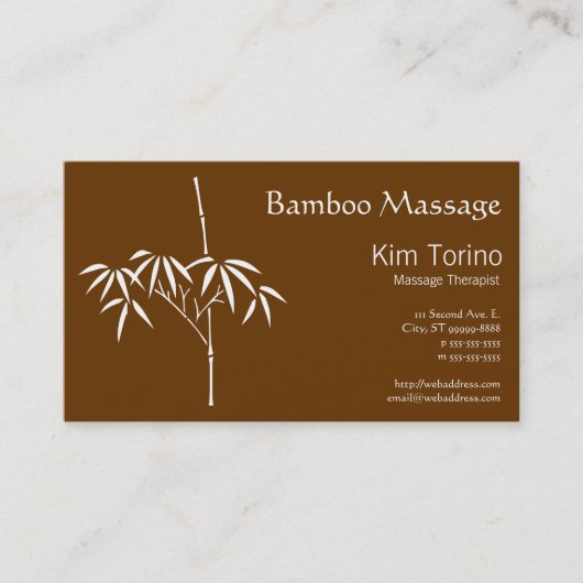 Massagetherapeut Japanisch Bamboo Visitenkarte (Vorderseite)
