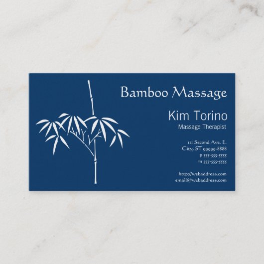 Massagetherapeut Japanisch Bamboo Visitenkarte (Vorderseite)
