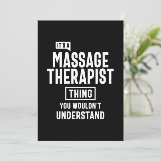 Massagetherapeut Job Title Gift Dankeskarte (Stehend Vorderseite)