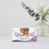 Massagetherapeut Lavender Business Cards Visitenkarte (Stehend Vorderseite)