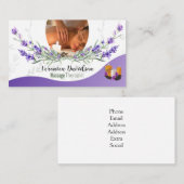 Massagetherapeut Lavender Business Cards Visitenkarte (Vorne/Hinten)