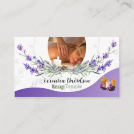 Massagetherapeut Lavender Business Cards Visitenkarte