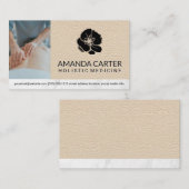 Massagetherapeut | Leder | Blume Visitenkarte (Vorne/Hinten)