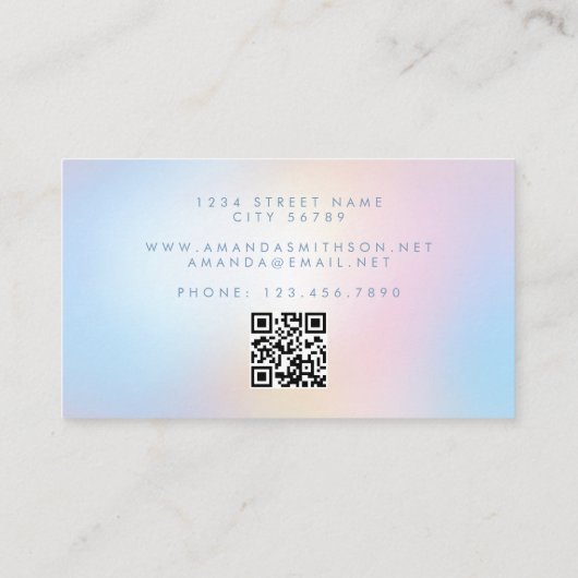 Massagetherapeut Lichtweich Gradient QR-Code Visitenkarte (Rückseite)