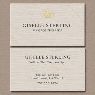 Massagetherapeut-Linene Neutral Minimalistischer L Visitenkarte