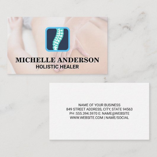 Massagetherapeut | Logokombination Visitenkarte (Vorne/Hinten)