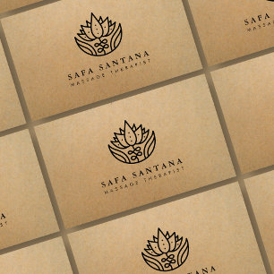 Massagetherapeut Lotus Blume Kraft Visitenkarte