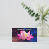 Massagetherapeut Lotus Blume Thema Visitenkarte (Stehend Vorderseite)