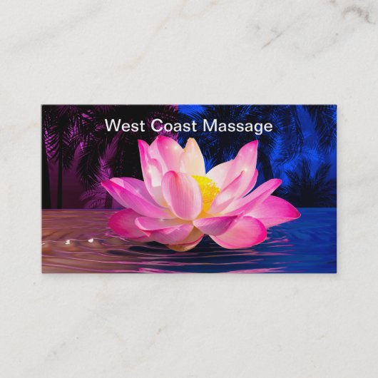 Massagetherapeut Lotus Blume Thema Visitenkarte (Vorderseite)