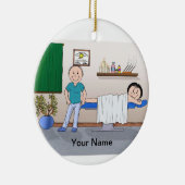 Massagetherapeut - männlicher, weiblicher Klient Keramik Ornament (Rechts)