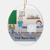 Massagetherapeut - männlicher, weiblicher Klient Keramikornament (Links)