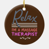 Massagetherapeut Massage Therapie Keramik Ornament (Hinten)
