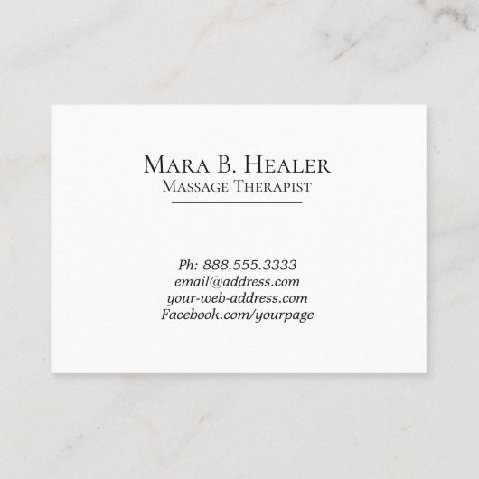 ** Massagetherapeut Massage Therapie Wasserfarbe Visitenkarte (Rückseite)