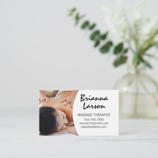 Massagetherapeut | Massagesitzung Visitenkarte (Stehend Vorderseite)