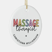 Massagetherapeut | Massagetherapeutika Geschenke Keramik Ornament (Rechts)