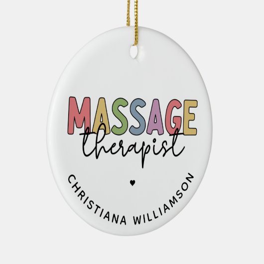 Massagetherapeut | Massagetherapeutika Geschenke Keramik Ornament (Rechts)