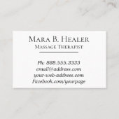 ** Massagetherapeut * Massagetherapie Wasserfarbe Visitenkarte (Rückseite)