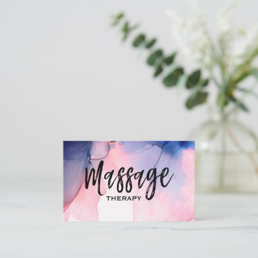 ** Massagetherapeut * Massagetherapie Wasserfarbe Visitenkarte (Stehend Vorderseite)