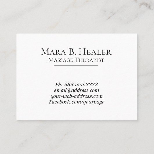 ** Massagetherapeut Massagetherapie Wasserfarbe Visitenkarte (Rückseite)